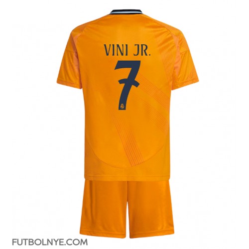 Camiseta Real Madrid Vinicius Junior #7 Visitante Equipación para niños 2024-25 manga corta (+ pantalones cortos)